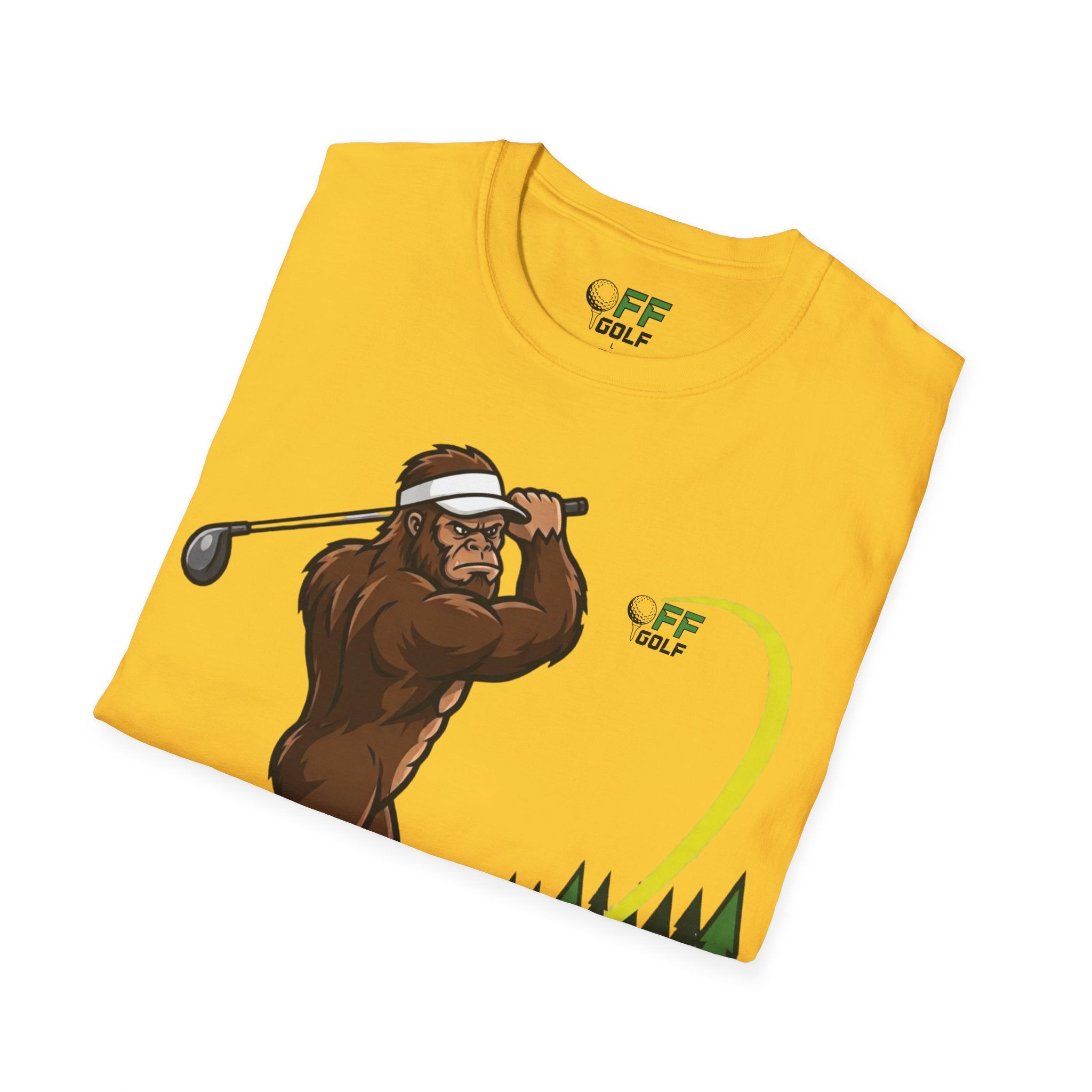 Sasquatch Golf Graphic T-Shirt — Bigfoot Golfer Funny Tee (16 colors)