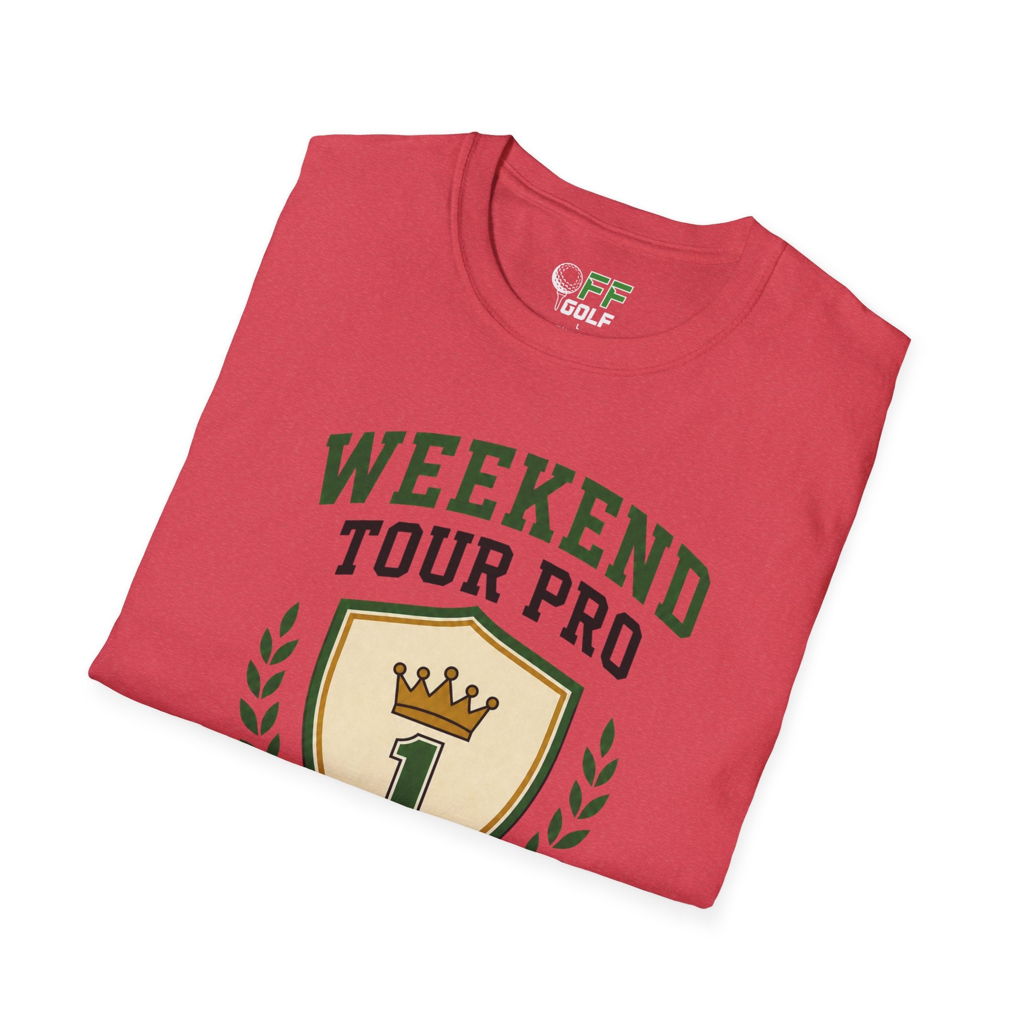 Weekend Tour Pro Golf T-Shirt — "Weekend Tour Pro" Crest Tee for Casual Golfers (16 colors)