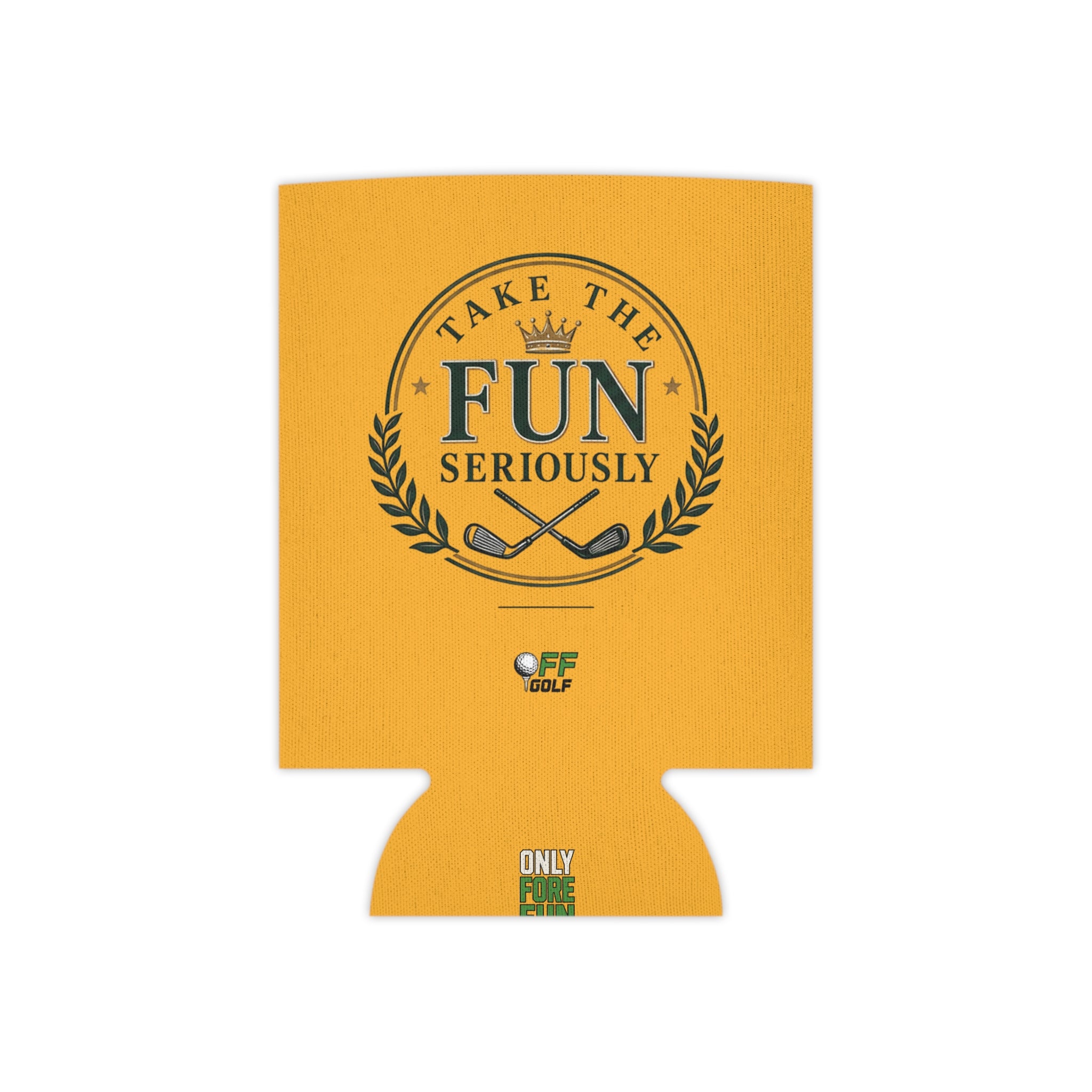 Can Cooler — 'Take the Fun Seriously' Beverage Cooler with QR Code Design - Gold