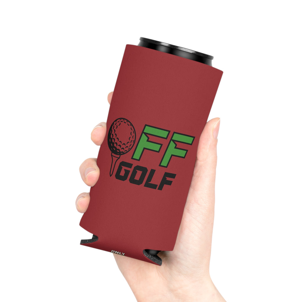Can Cooler — "Only Fore Fun Golf" QR Code Beverage Cooler - Red