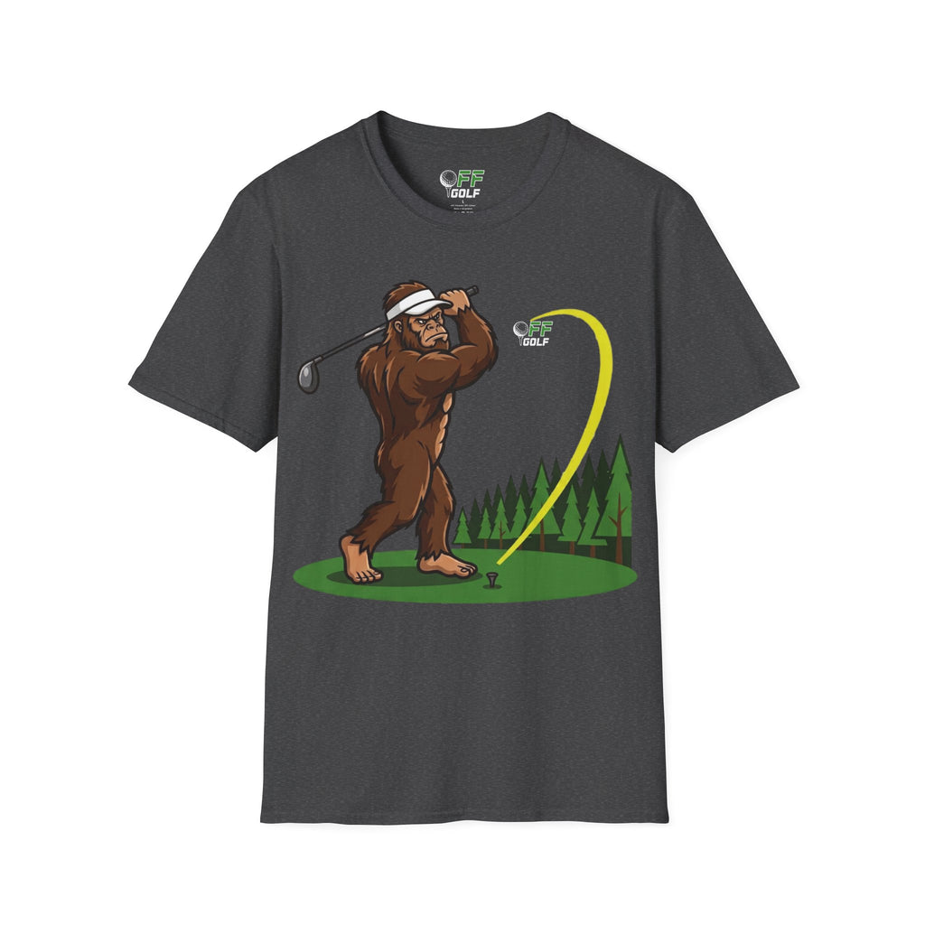 Sasquatch Golf Graphic T-Shirt — Bigfoot Golfer Funny Tee (16 colors)