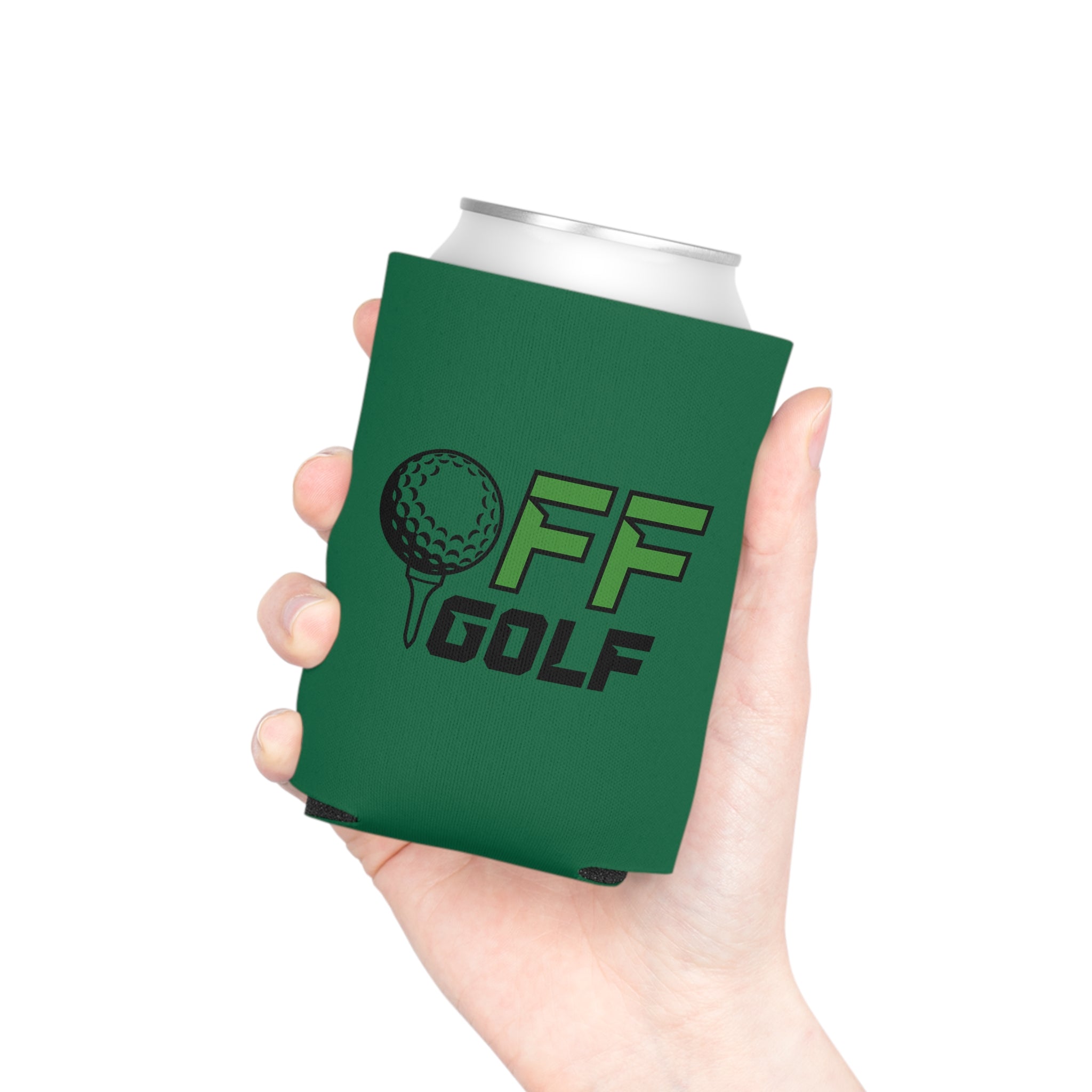 Can Cooler — "Only Fore Fun Golf" QR Code Beverage Cooler - Green