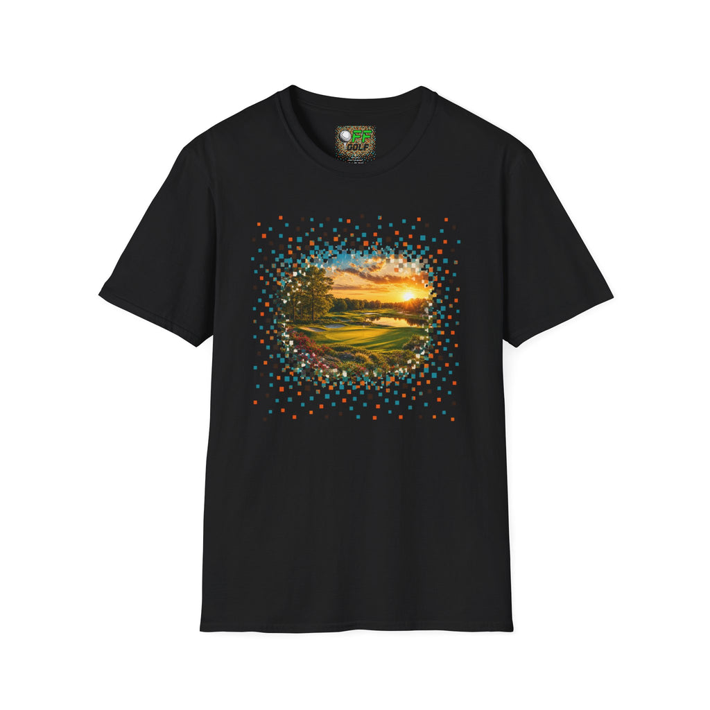 Sunset Golf Course T-Shirt — Scenic Fairway Sunset Graphic Tee (15 Colors)