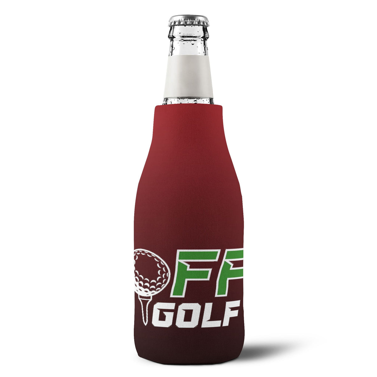 Golf Zip-Up Bottle Cooler Sleeve – Off Golf Logo Insulated Cooler with Zipper