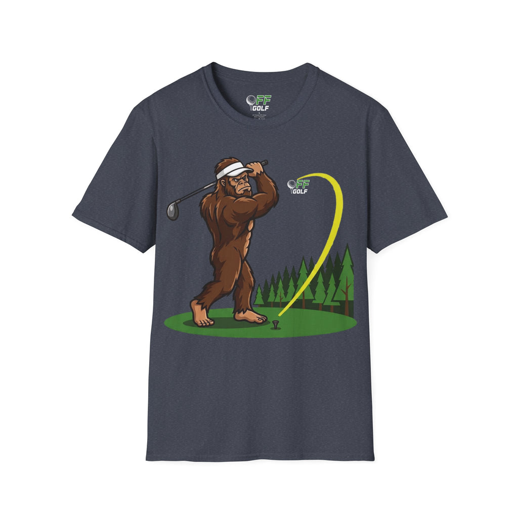 Sasquatch Golf Graphic T-Shirt — Bigfoot Golfer Funny Tee (16 colors)