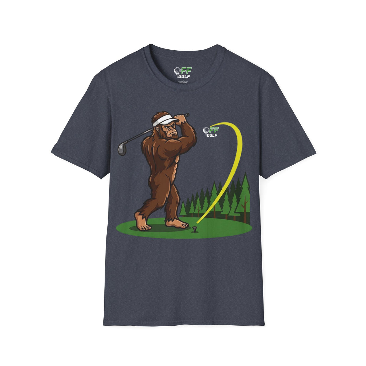 Sasquatch Golf Graphic T-Shirt — Bigfoot Golfer Funny Tee (16 colors)