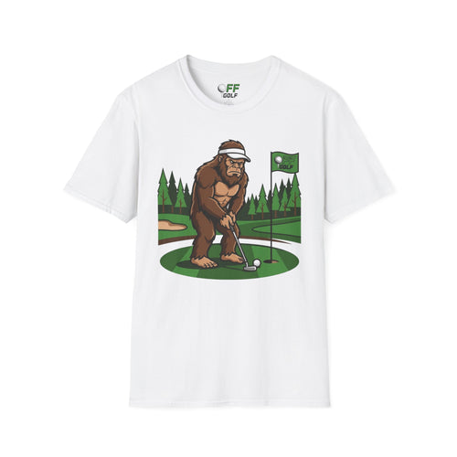 Bigfoot Golfer T-Shirt — Funny Sasquatch Putting Design Tee (16 colors)