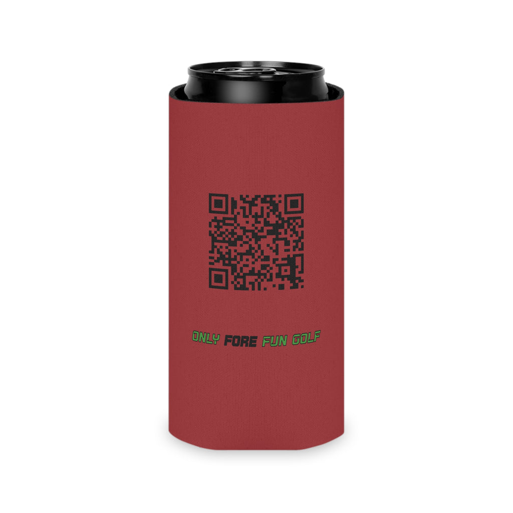 Can Cooler — 'Take the Fun Seriously' Beverage Cooler with QR Code Design - Red