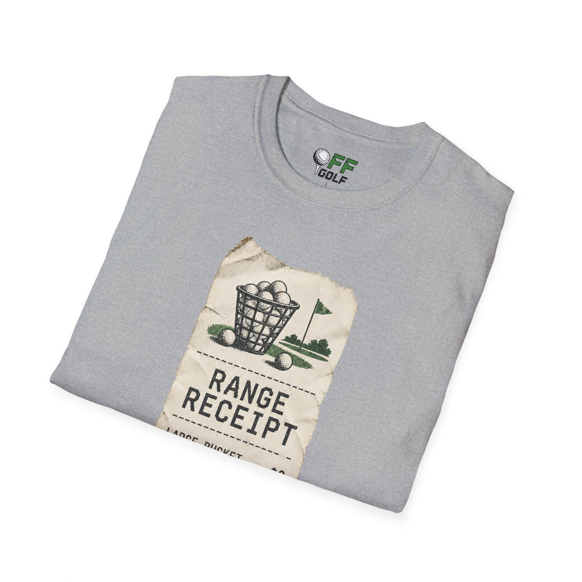 Golf Range Receipt T‑Shirt — Vintage Driving Range Graphic Tee (16 Colors)