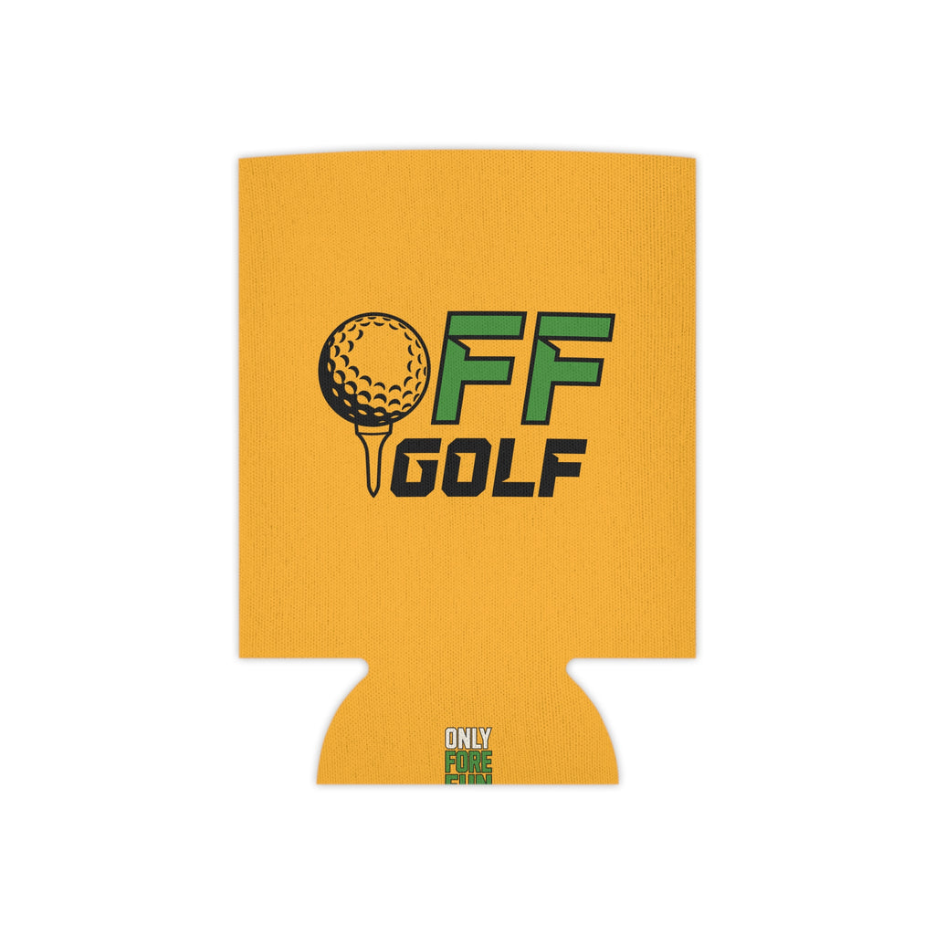 Off Golf Regular or Slim Can Cooler — "Only Fore Fun Golf" Beverage Cooler - Collegiate Gold