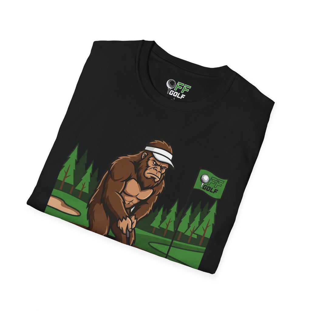 Bigfoot Golfer T-Shirt — Funny Sasquatch Putting Design Tee (16 colors)