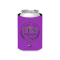 Regular and Slim Can Cooler — 'Take the Fun Seriously' Beverage Cooler with QR Code Design - Purple