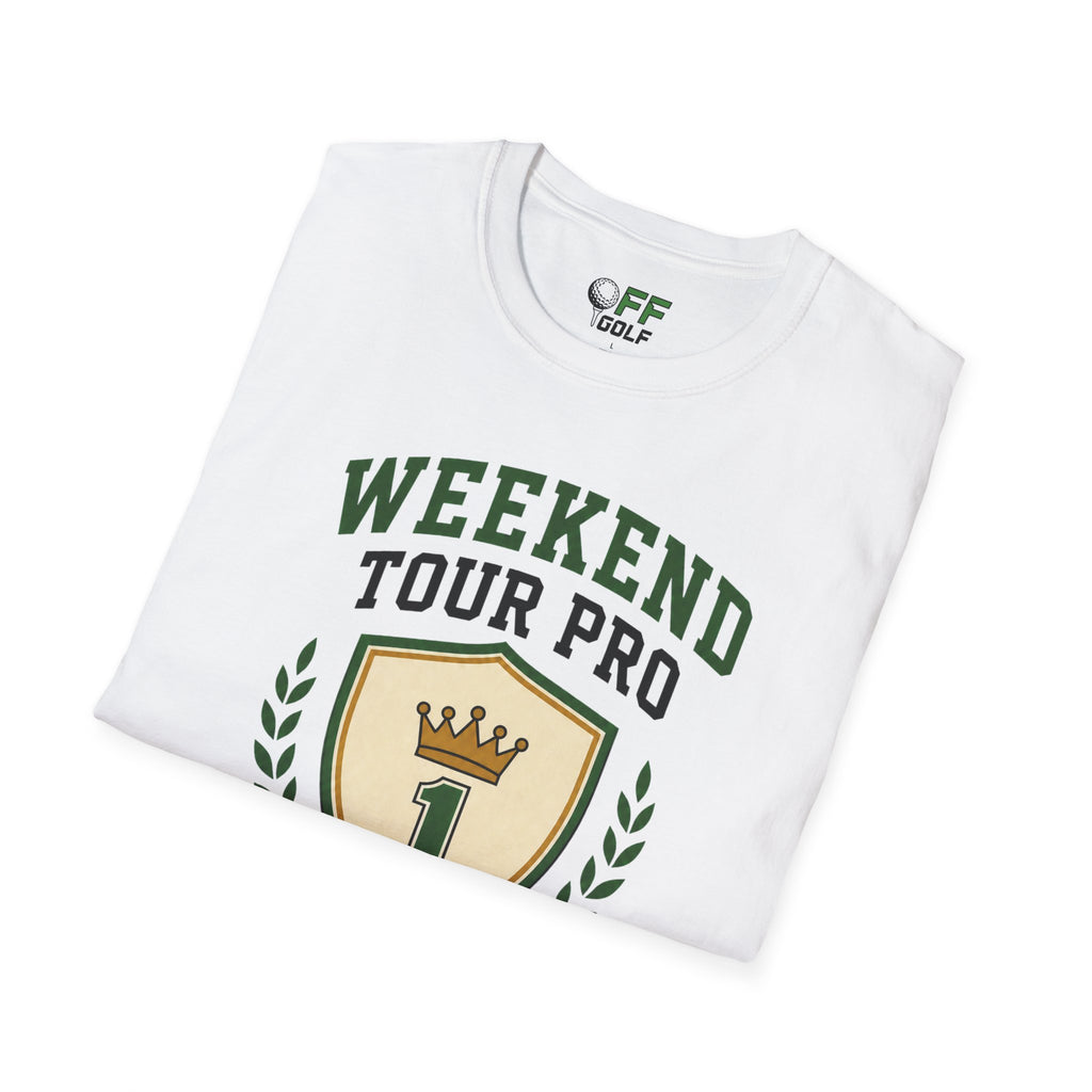 Weekend Tour Pro Golf T-Shirt — "Weekend Tour Pro" Crest Tee for Casual Golfers (16 colors)