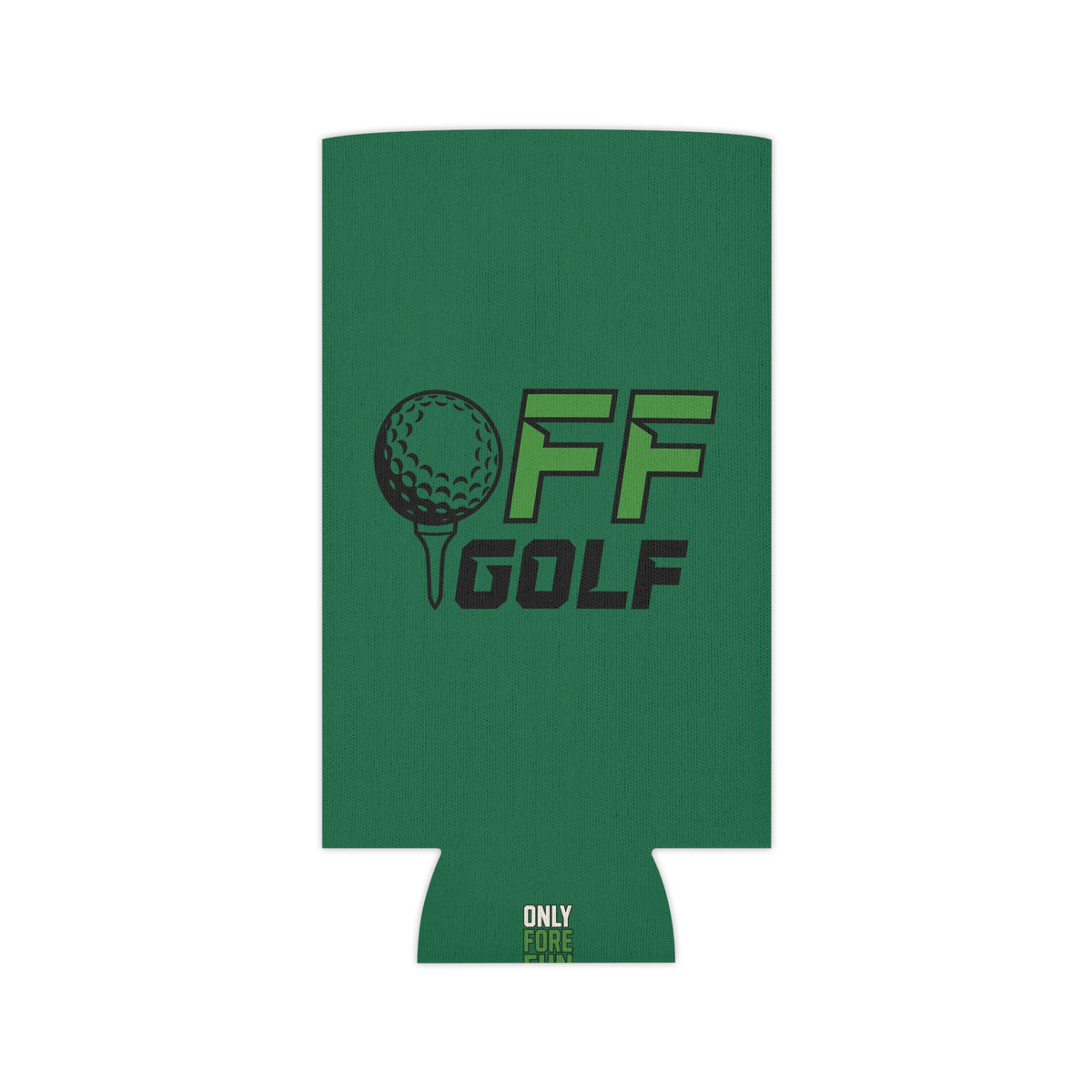 Can Cooler — "Only Fore Fun Golf" QR Code Beverage Cooler - Green