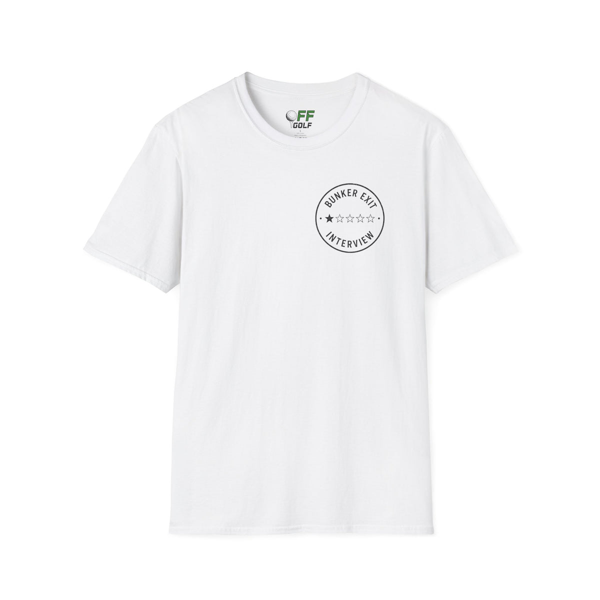 Bunker Exit Interview T-Shirt — Minimal Badge Graphic Tee (16 Colors)