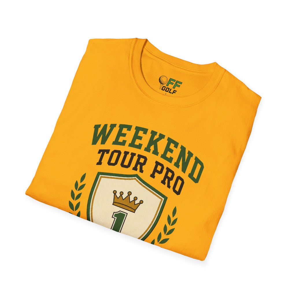 Weekend Tour Pro Golf T-Shirt — "Weekend Tour Pro" Crest Tee for Casual Golfers (16 colors)