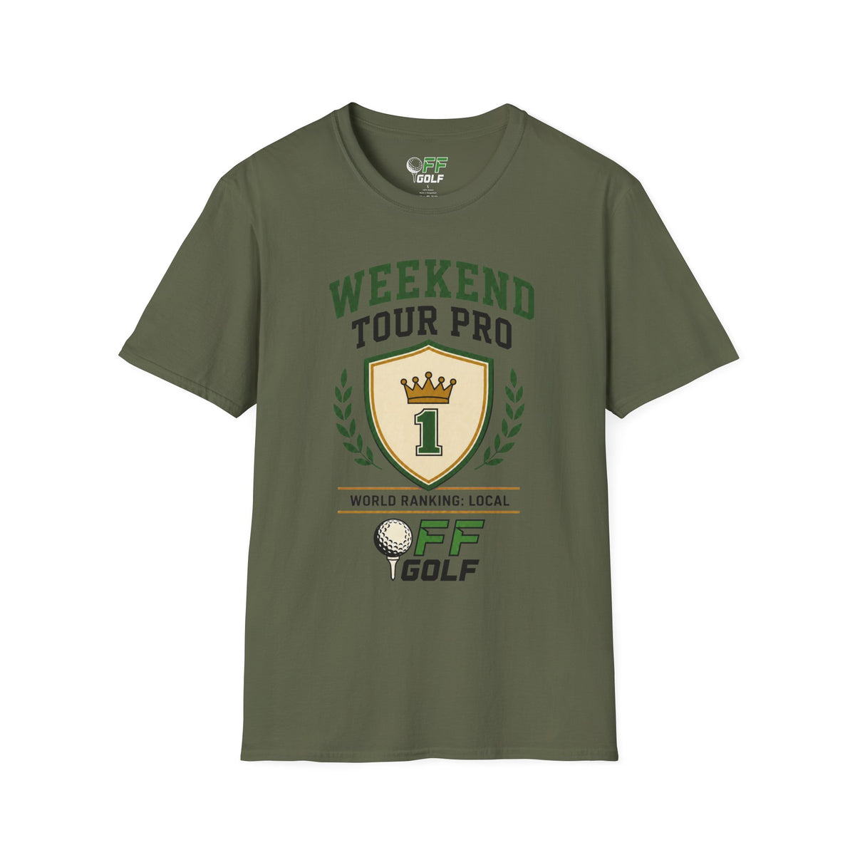 Weekend Tour Pro Golf T-Shirt — "Weekend Tour Pro" Crest Tee for Casual Golfers (16 colors)