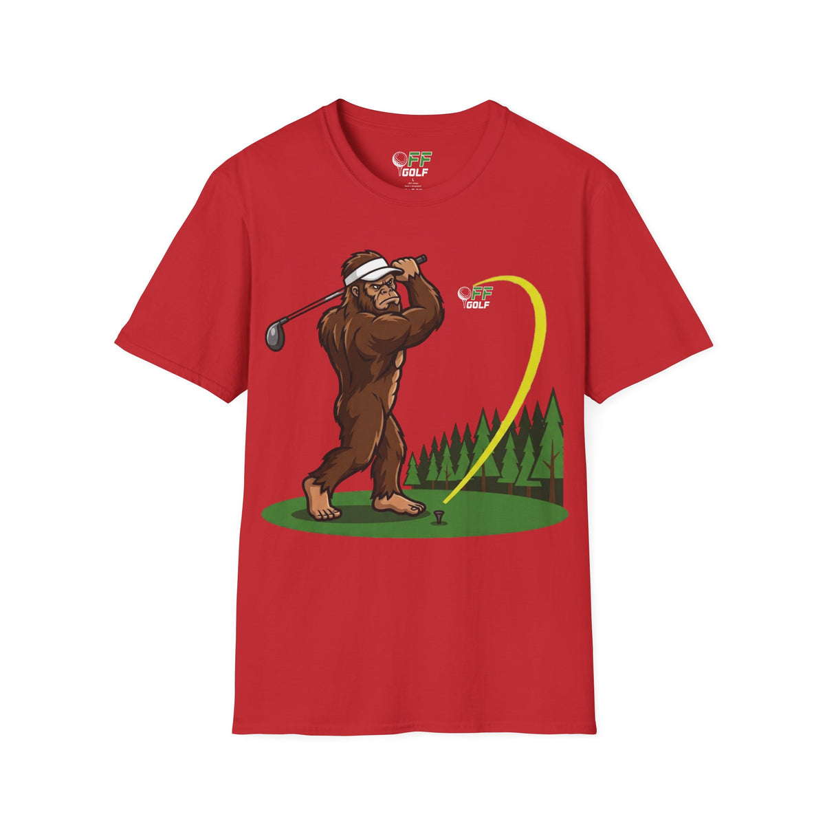 Sasquatch Golf Graphic T-Shirt — Bigfoot Golfer Funny Tee (16 colors)