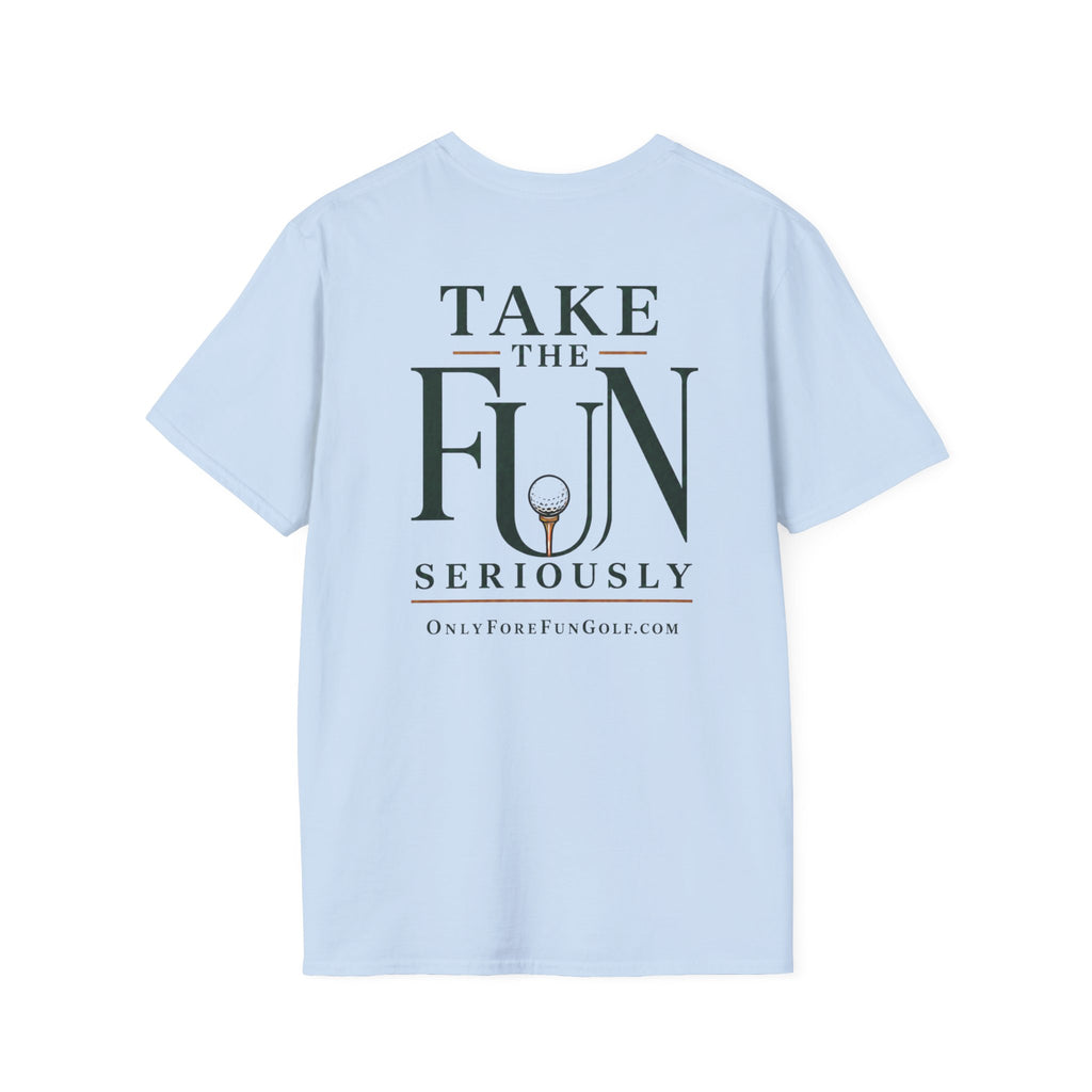 Golf Search Radius T-Shirt — Funny Golf Course Map Design (16 Colors)