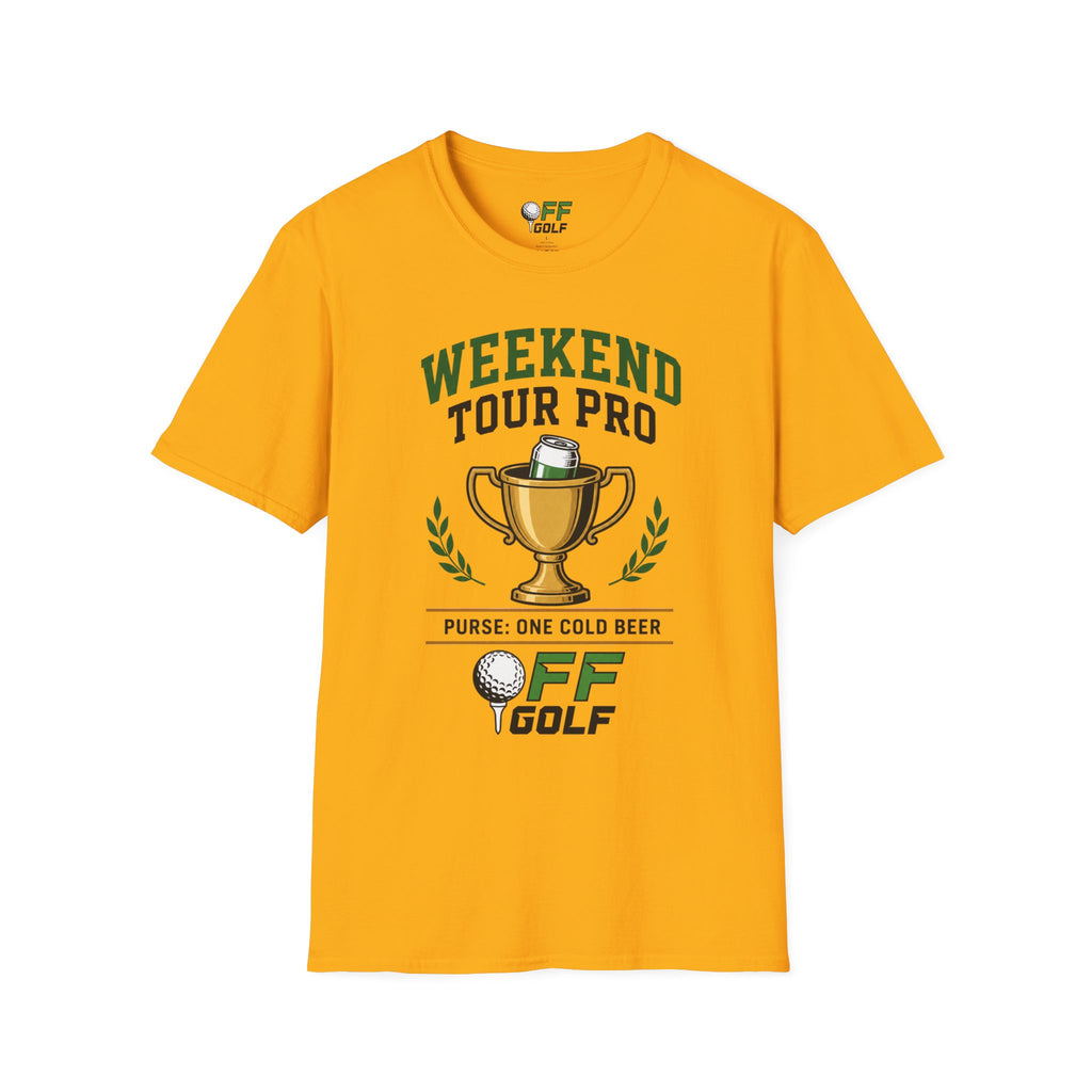 Weekend Tour Pro T-Shirt — Golf Trophy & Beer Graphic (16 Colors)