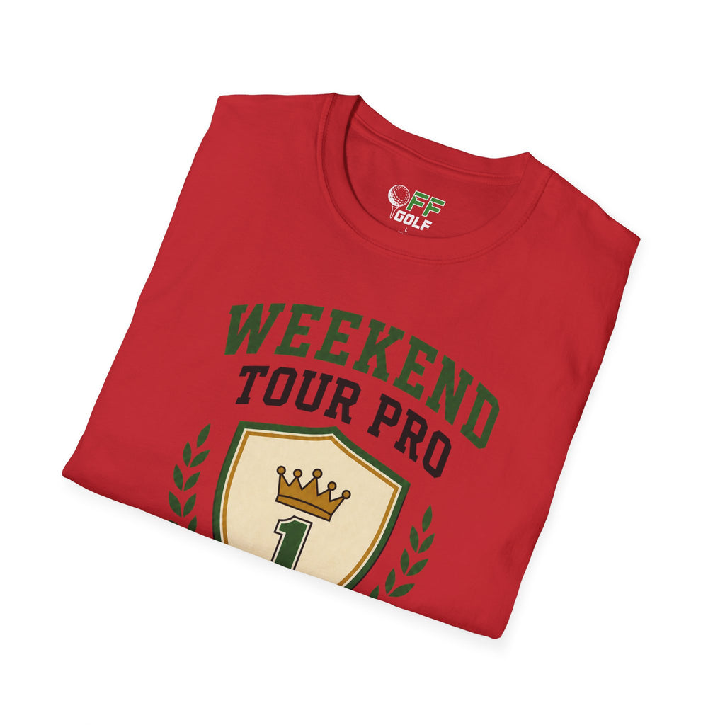 Weekend Tour Pro Golf T-Shirt — "Weekend Tour Pro" Crest Tee for Casual Golfers (16 colors)