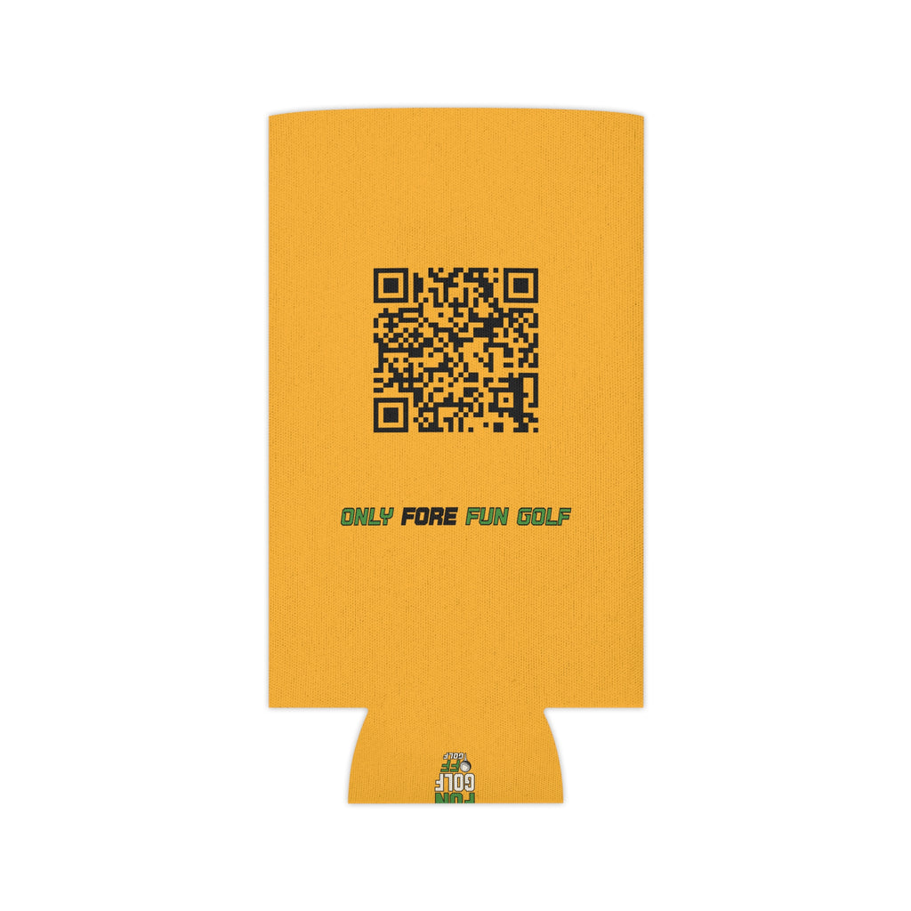 Can Cooler — 'Take the Fun Seriously' Beverage Cooler with QR Code Design - Gold