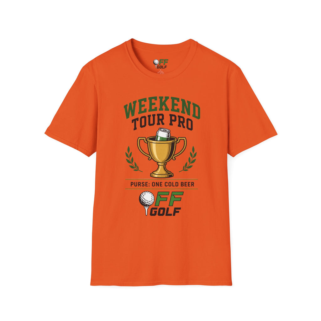 Weekend Tour Pro T-Shirt — Golf Trophy & Beer Graphic (16 Colors)