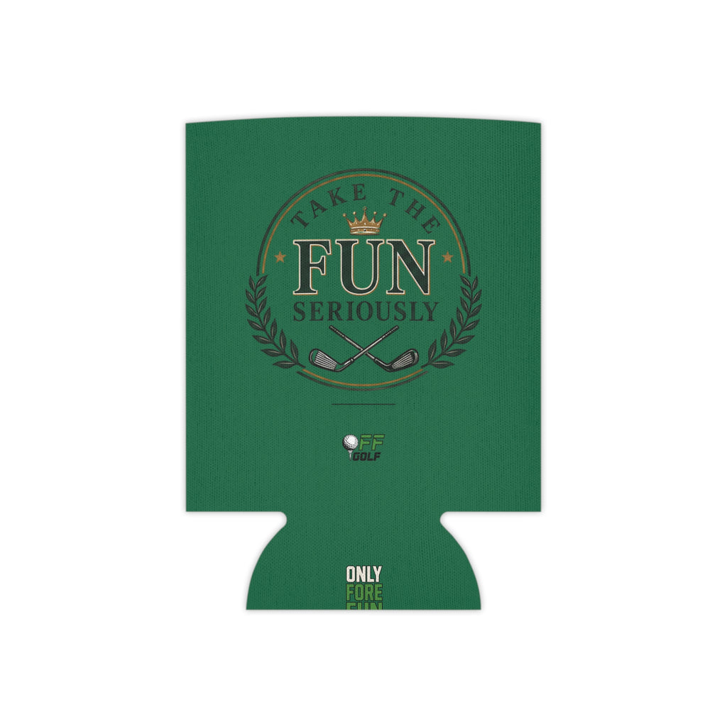 Can Cooler — 'Take the Fun Seriously' Beverage Cooler with QR Code Design - Green