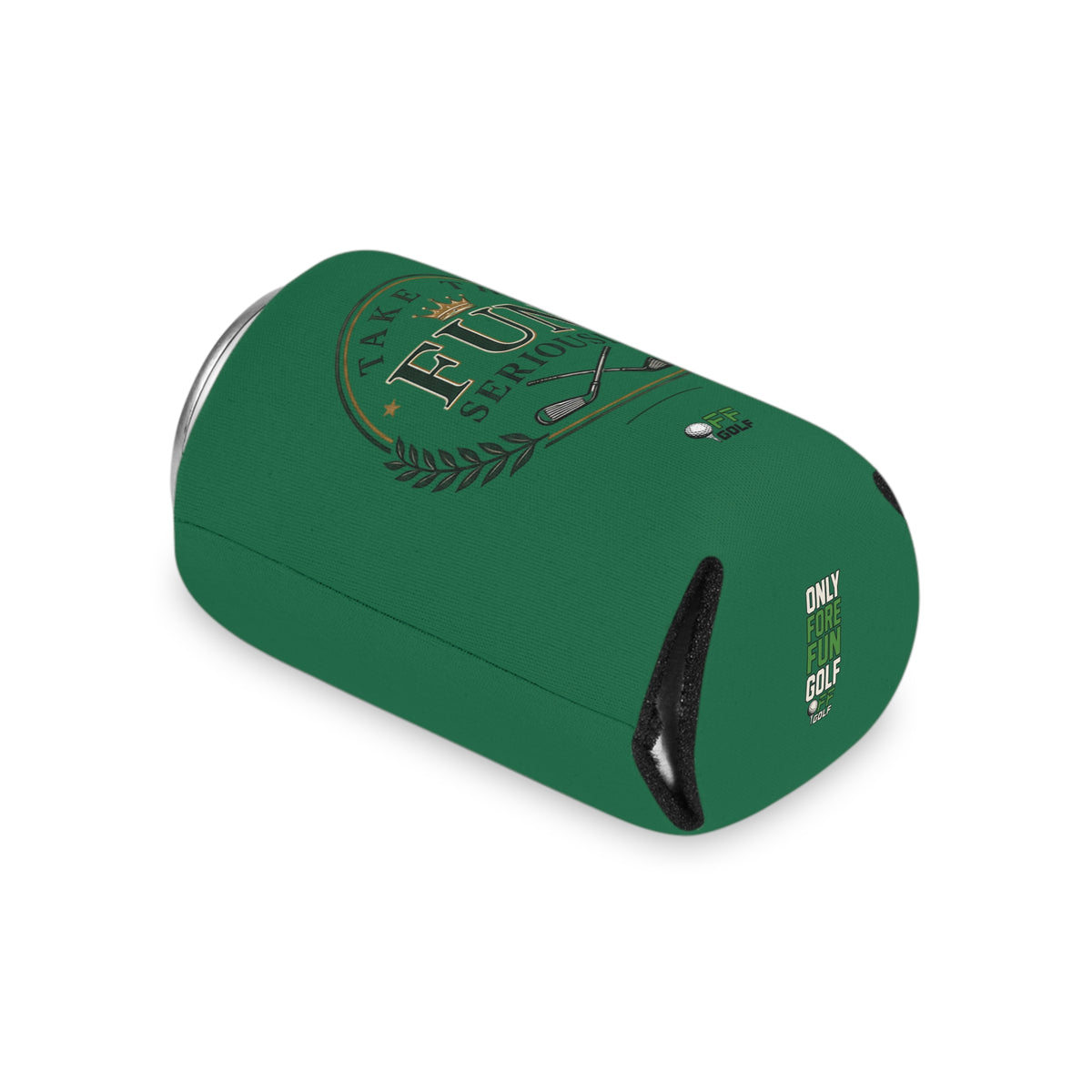 Can Cooler — 'Take the Fun Seriously' Beverage Cooler with QR Code Design - Green