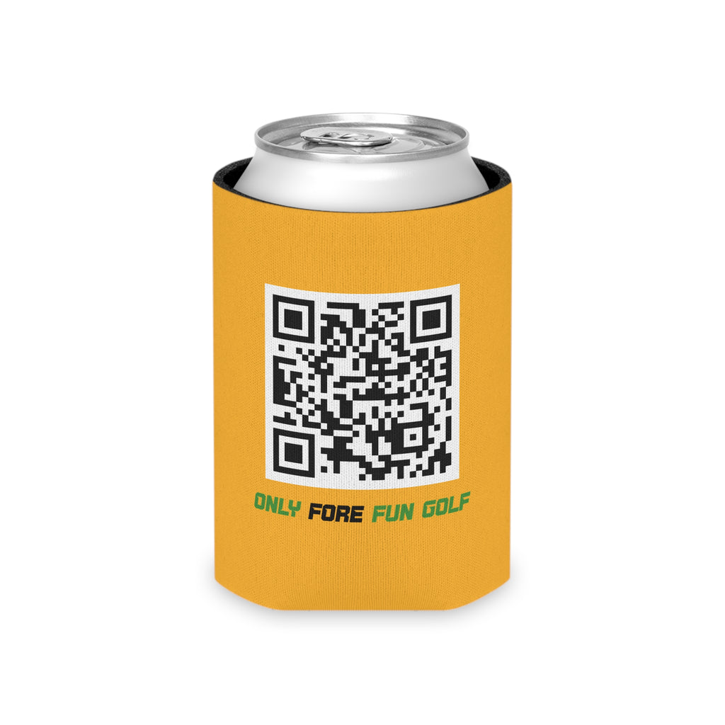 Off Golf Regular or Slim Can Cooler — "Only Fore Fun Golf" Beverage Cooler - Collegiate Gold