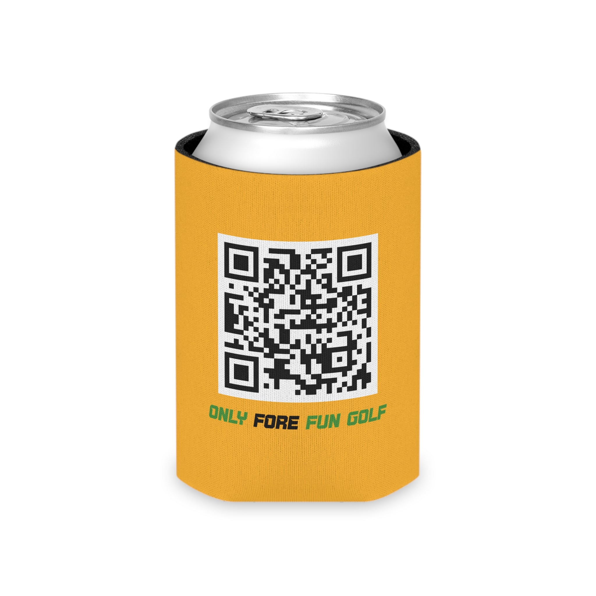 Off Golf Regular or Slim Can Cooler — "Only Fore Fun Golf" Beverage Cooler - Collegiate Gold