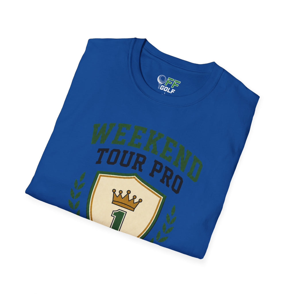 Weekend Tour Pro Golf T-Shirt — "Weekend Tour Pro" Crest Tee for Casual Golfers (16 colors)