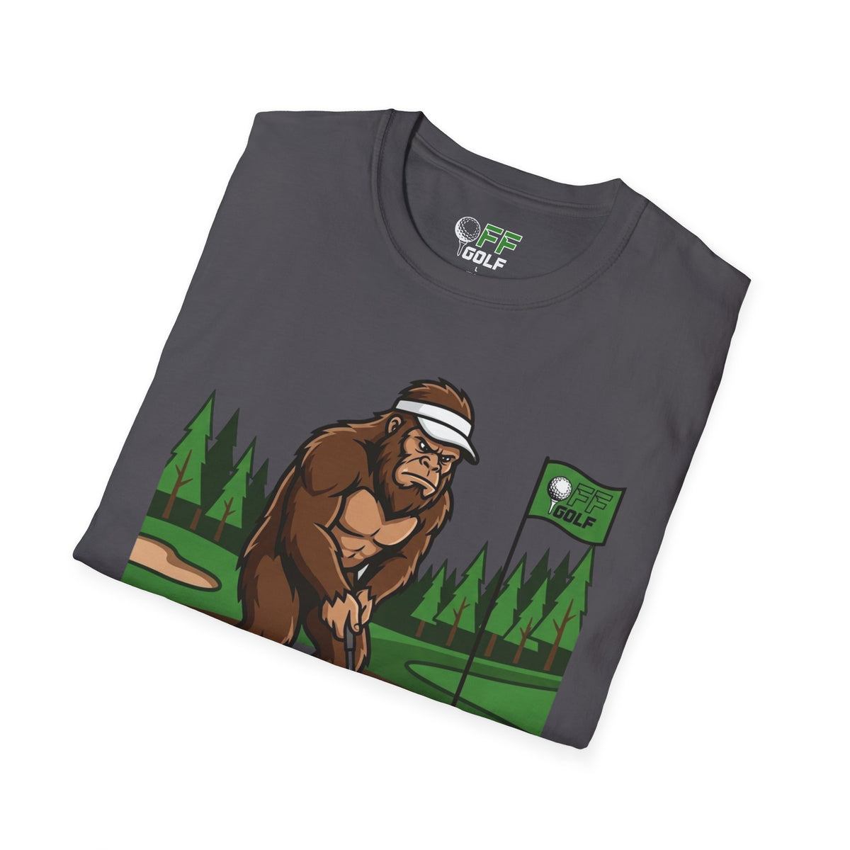 Bigfoot Golfer T-Shirt — Funny Sasquatch Putting Design Tee (16 colors)
