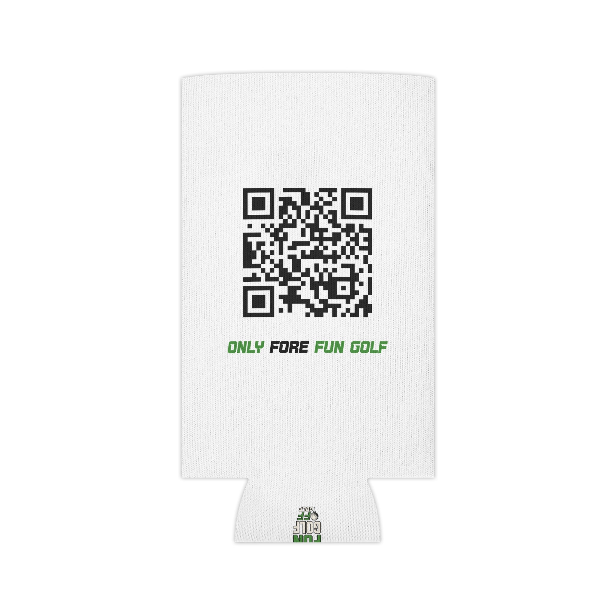 Off Golf Regular or Slim Can Cooler — "Only Fore Fun Golf" Beverage Cooler - White
