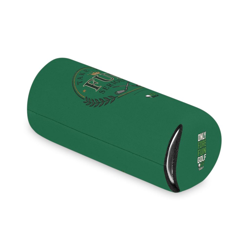 Can Cooler — 'Take the Fun Seriously' Beverage Cooler with QR Code Design - Green