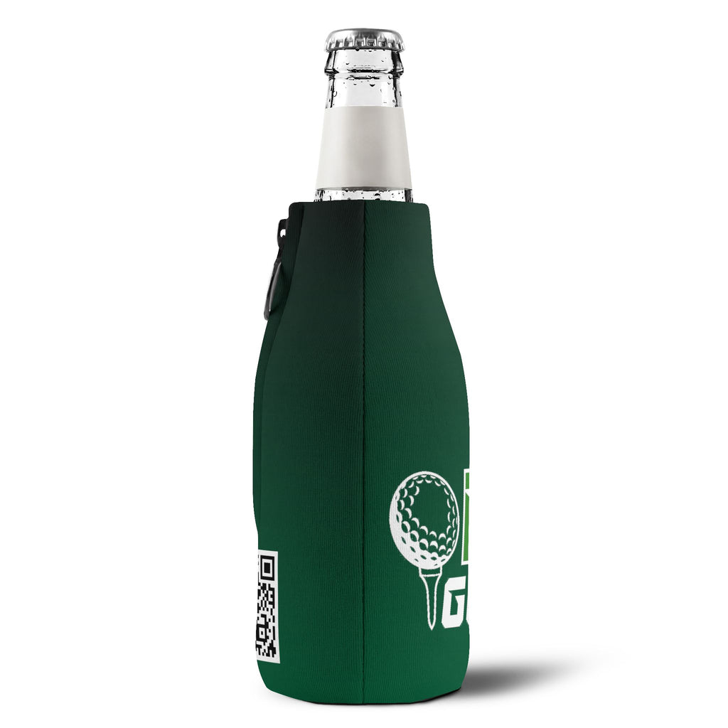 Golf Zip-Up Bottle Cooler Sleeve – "Off Golf" Neoprene Can Cooler with Zipper