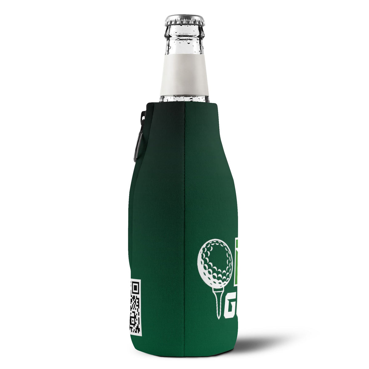 Golf Zip-Up Bottle Cooler Sleeve – "Off Golf" Neoprene Can Cooler with Zipper