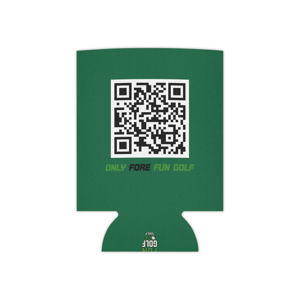 Can Cooler — "Only Fore Fun Golf" QR Code Beverage Cooler - Green