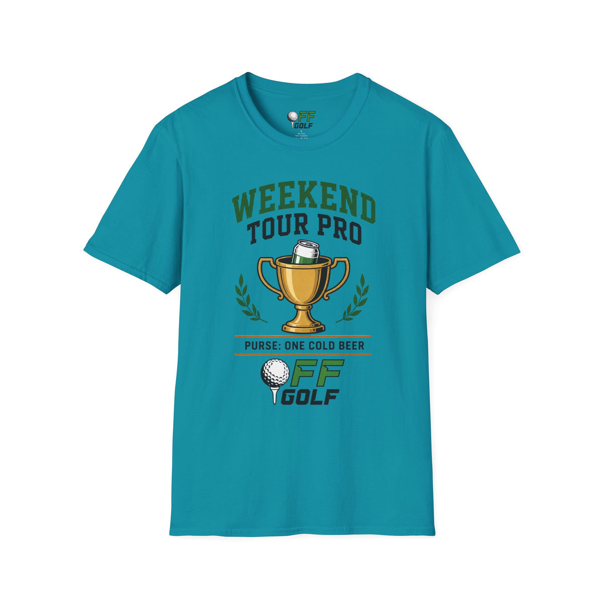 Weekend Tour Pro T-Shirt — Golf Trophy & Beer Graphic (16 Colors)
