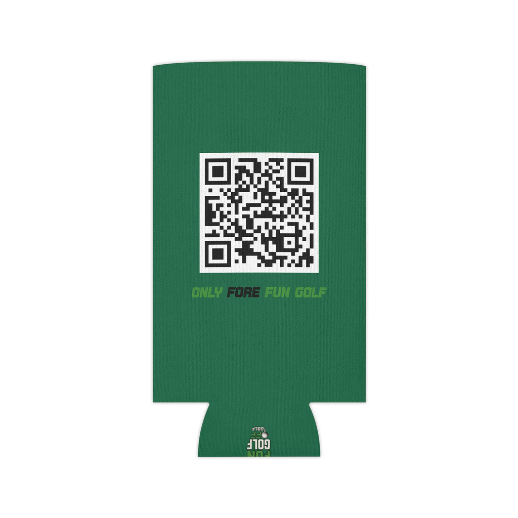 Can Cooler — "Only Fore Fun Golf" QR Code Beverage Cooler - Green