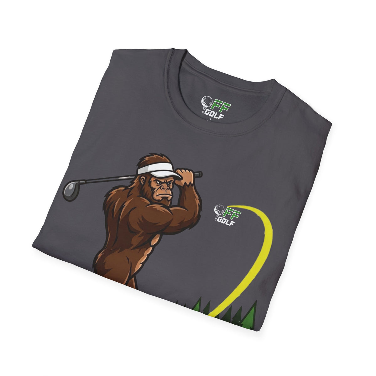 Sasquatch Golf Graphic T-Shirt — Bigfoot Golfer Funny Tee (16 colors)
