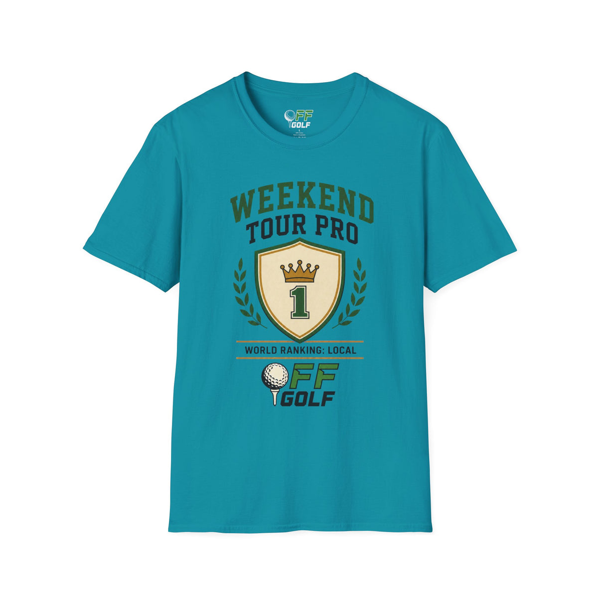 Weekend Tour Pro Golf T-Shirt — "Weekend Tour Pro" Crest Tee for Casual Golfers (16 colors)