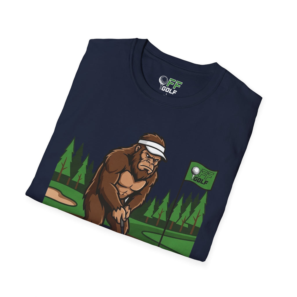 Bigfoot Golfer T-Shirt — Funny Sasquatch Putting Design Tee (16 colors)