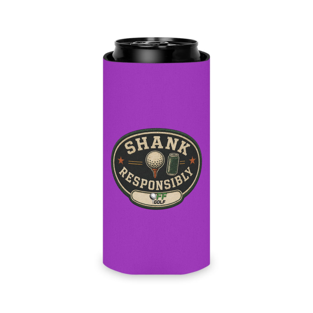 Regular or Slim Can Cooler — 'Shank Responsibly' Beverage Cooler - Purple