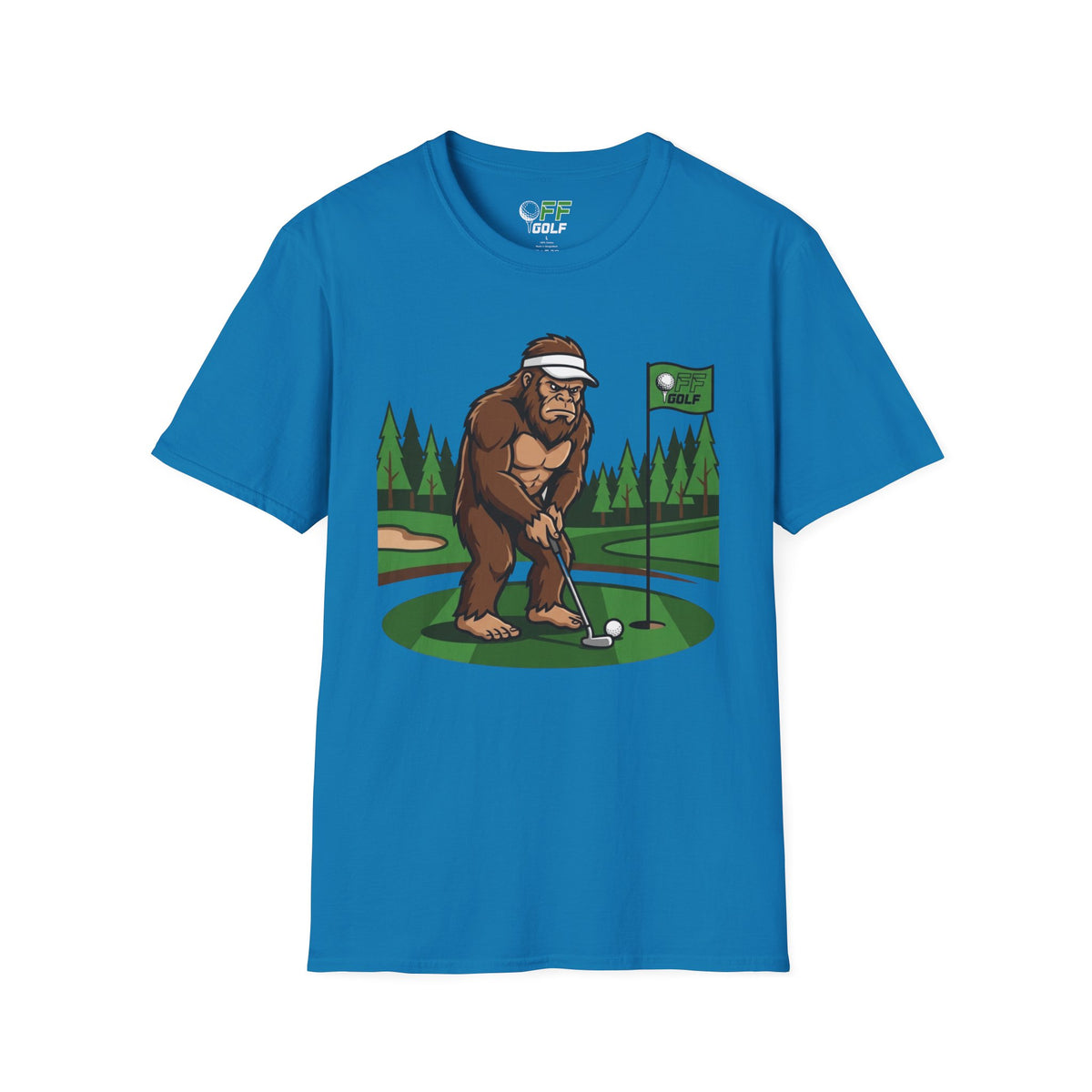 Bigfoot Golfer T-Shirt — Funny Sasquatch Putting Design Tee (16 colors)