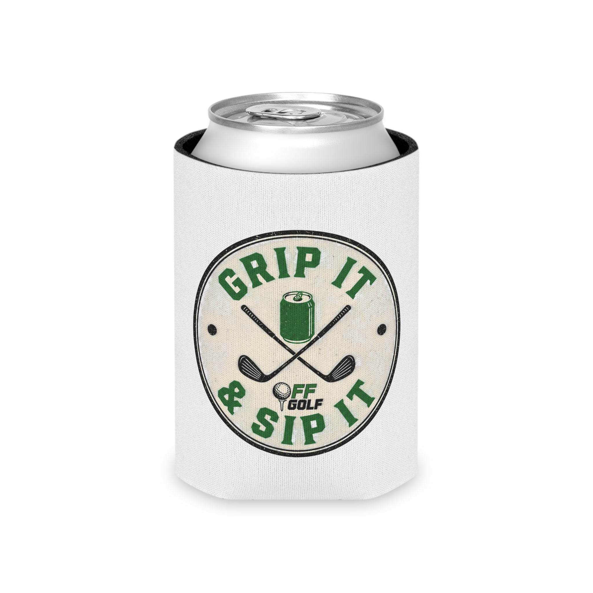 Regular or Slim Can Cooler — 'Grip it & Sip It' Beverage Cooler - White