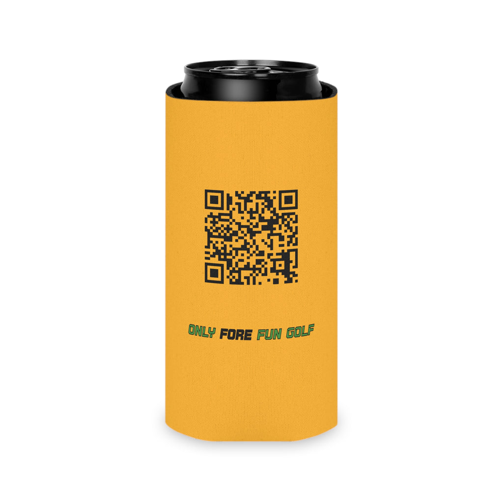 Can Cooler — 'Take the Fun Seriously' Beverage Cooler with QR Code Design - Gold