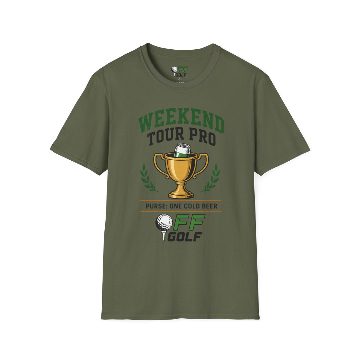 Weekend Tour Pro T-Shirt — Golf Trophy & Beer Graphic (16 Colors)