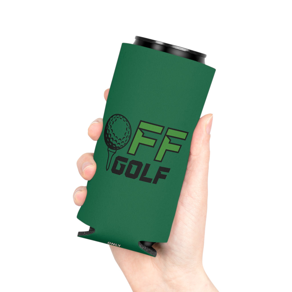 Can Cooler — "Only Fore Fun Golf" QR Code Beverage Cooler - Green