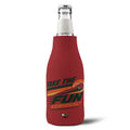 Zip-Up Bottle Cooler Sleeve — "Take the Fun Seriously" Golf Beverage Cooler - Red